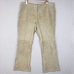Vintage Wilsons Leather Suede Pants Bootcut Light Beige 70s Y2K Western size 14